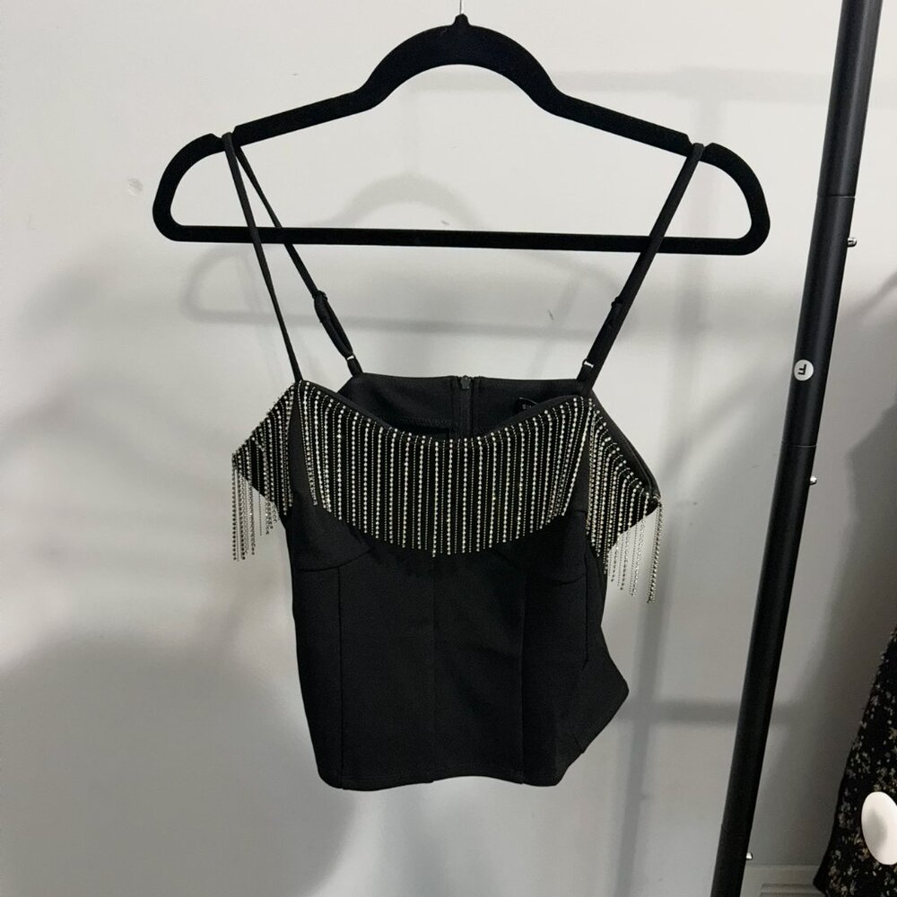 Sincerely Jules black crop top.